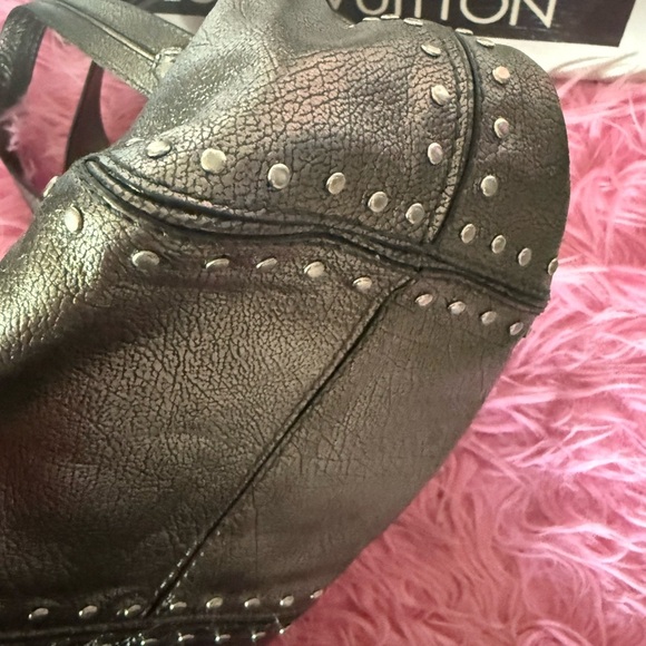 Michael Kors silver metallic studded Astor satchel bag EUC - Picture 7 of 10